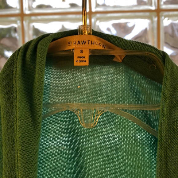 41 Hawthorn Drape Front Blue-Green Light Cardigan - Picture 2 of 5